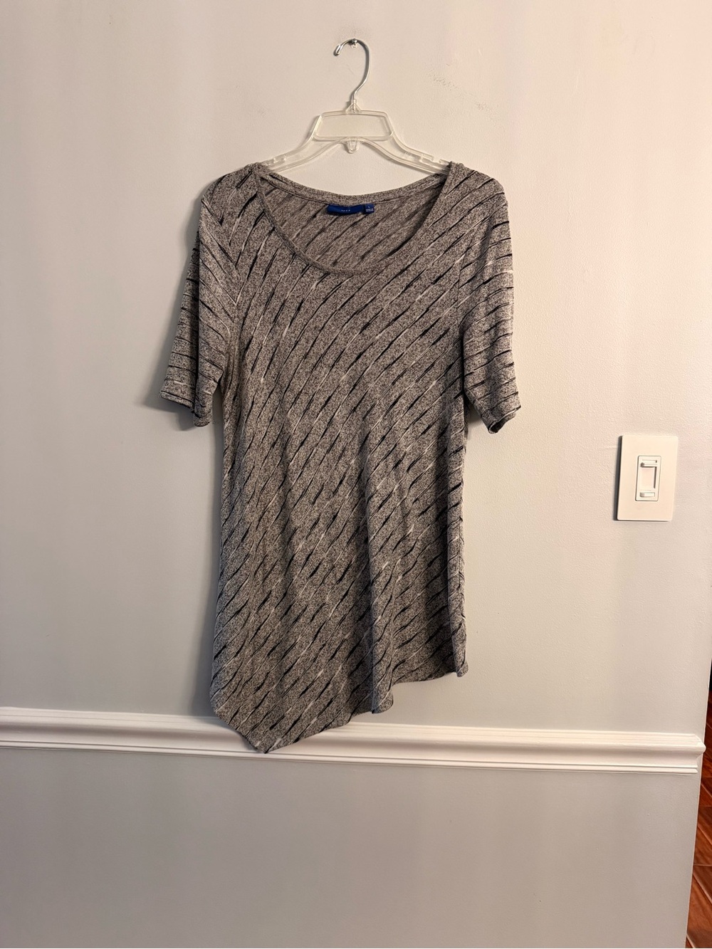 Apt. 9 Heather Gray Short-Sleeve Asymmetric Hem Dress